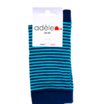 Chaussettes courtes coton bio Marine et turquoise